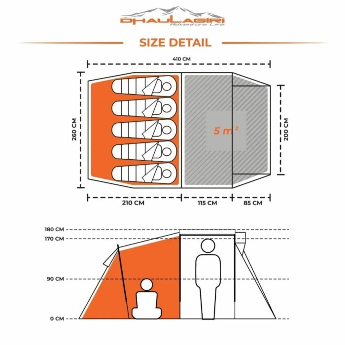 TENDA DHAULAGIRI MAHIKA 5 ORIGINAL TENDA KAPASITAS 5 6 ORANG CAMPING