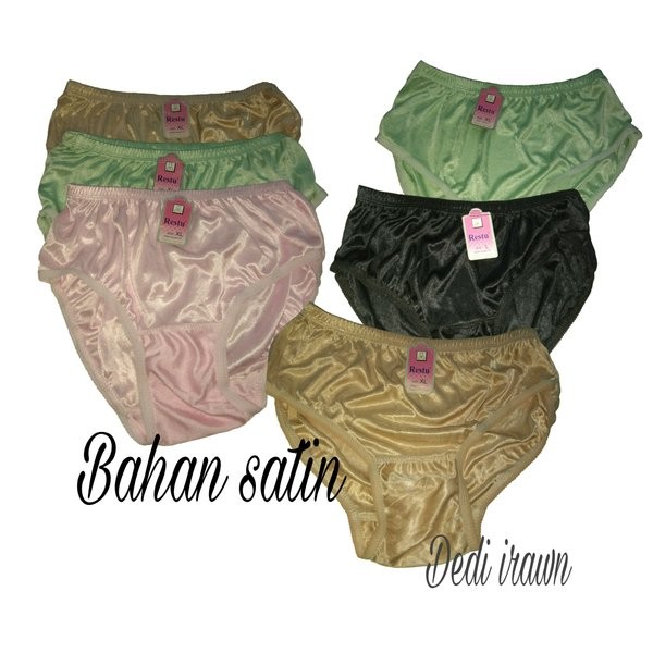 celana dalam wanita restu satin XL 1Lusin 12pcs
