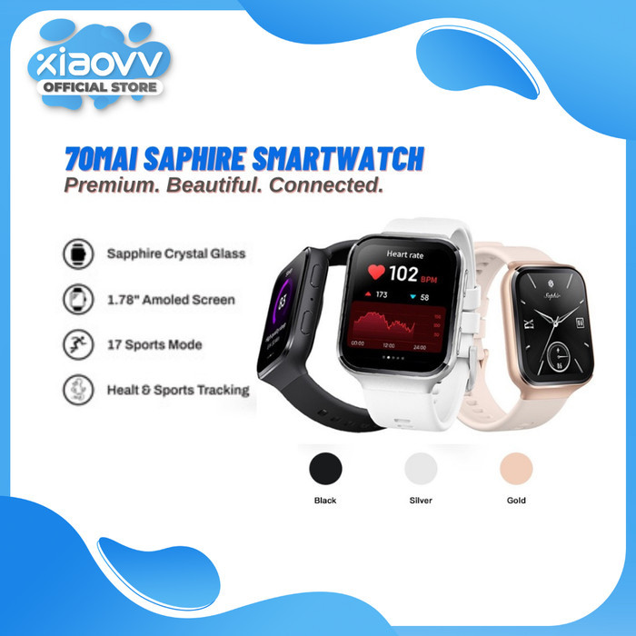 70Mai Smartwatch Saphir Watch Bluetooth GPS Sport Heart Rate Monitor