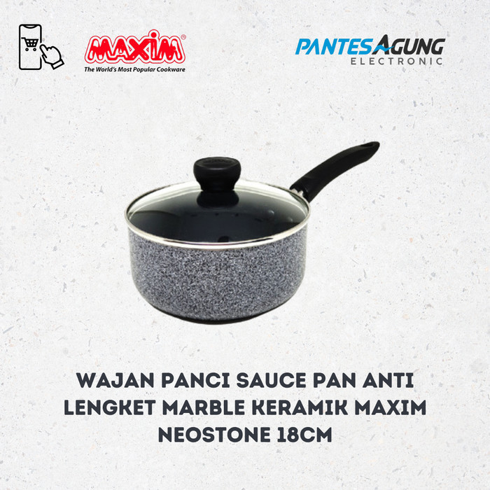 Wajan Panci Sauce Pan Anti Lengket Marble Keramik Maxim Neostone 18Cm
