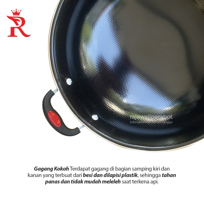 Wajan Kuping Hitam 36Cm Wajan Enamel Anti Lengket Tebal Awet