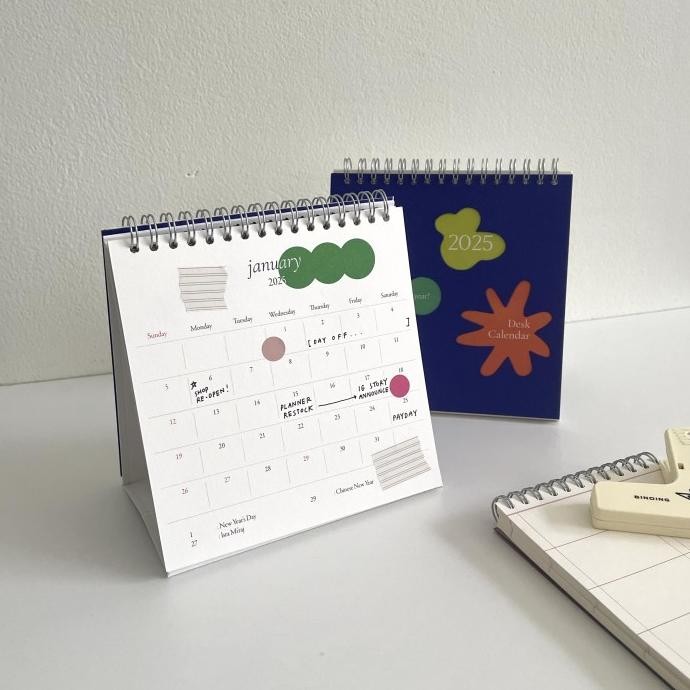 

2025 Desk Calendar By Keartas Studio Kalender Meja Ring Monthly Planner Square Original Dan Terpercaya