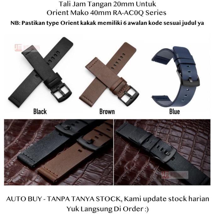 TERBARU - Modern 20mm Strap Kulit Orient Mako 40mm RA-AC0Q Series - Tali Jam