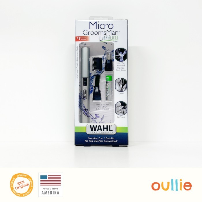 Wahl Micro GroomsMan Lithium Men's Personal Ear, Nose & Brow Trimmer