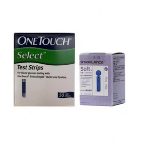 LabTestKit One Touch / Onetouch Select Simple Blood Glucose 50pcs Test Strips + 50pcs Lancets ( Expi