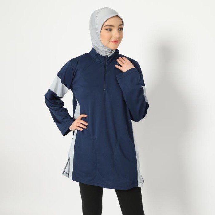 Murah HIA Everywear Jenna Top Baju Olahraga Wanita Dry Fit Navy Non COD