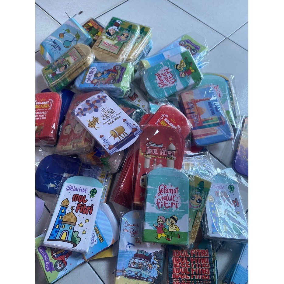 

100 Pcs Ampau / Amplop Lebaran Masjid Kartun Medium 11X7Cm - Masjid Tosca