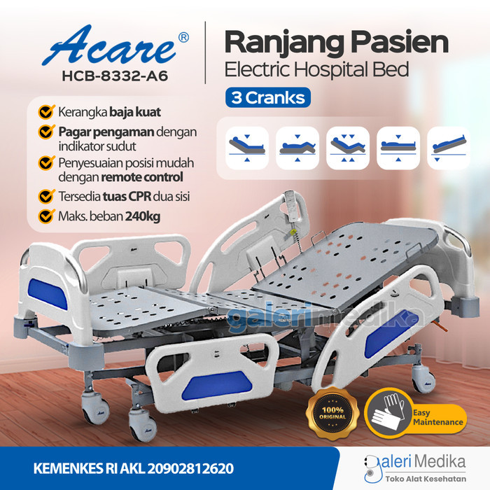 Acare Hospital Bed Electric- Ranjang Pasien HCB-8332-A6 Tanpa Matras