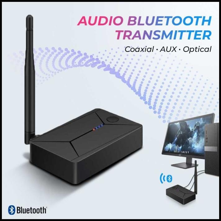 Bluetooth Audio Transmitter BT 5.0 Adapter Stereo Port Coaxial Optic AUX 3.5mm - TX13