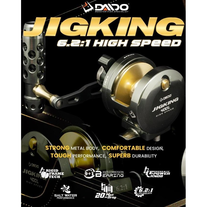 REEL DAIDO JIGKING OVERHEAD HIGHSPEED METAL BODY 200L 300L 400L SALE