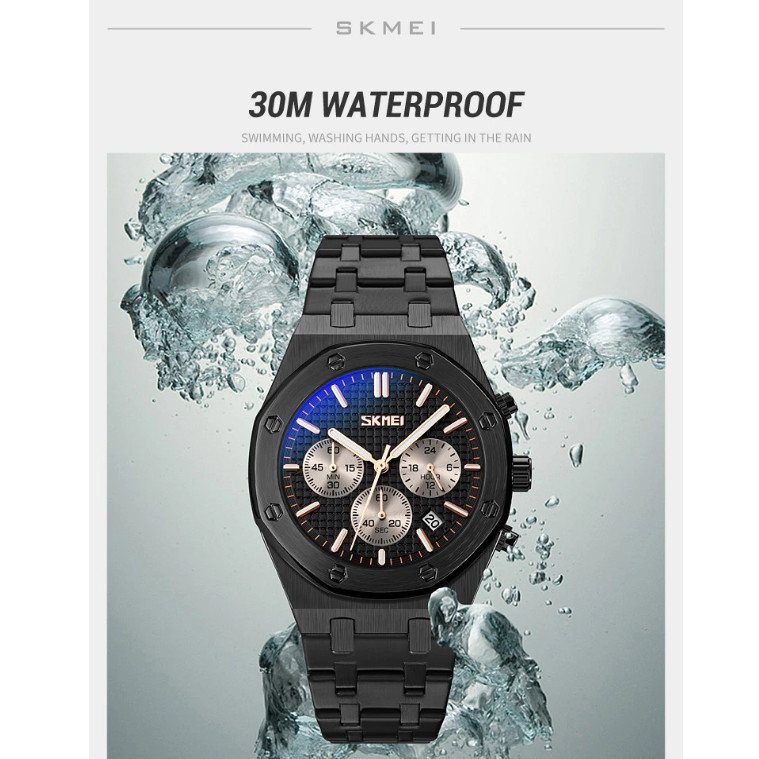 [MURAH] SKMEI Jam Tangan Pria Analog Chrono Waterproof Stratch Resistant - 9296