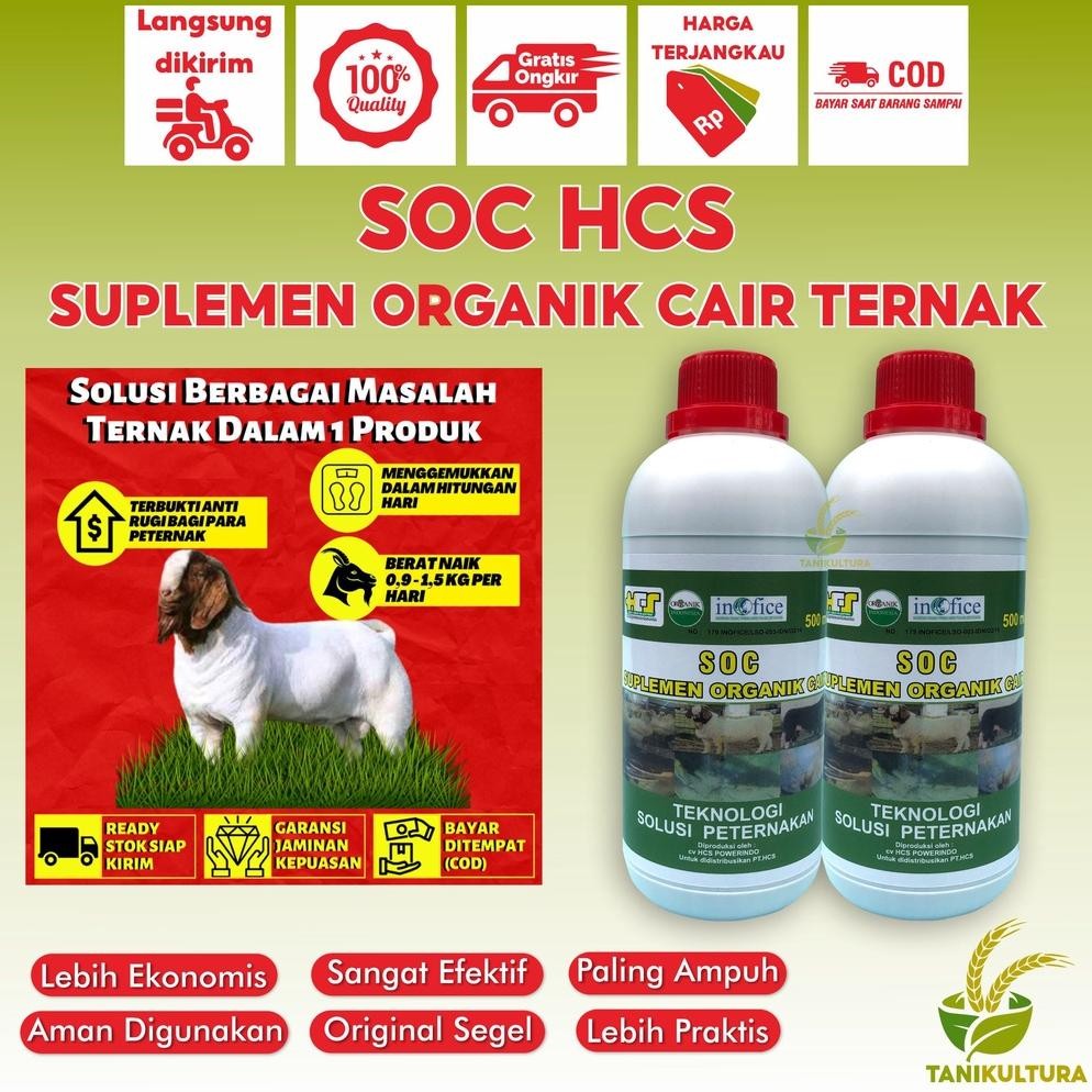 h-4 SOC HCS Suplemen Organik Cair Vitamin Fermentasi Pakan Hewan Peternakan Pada Kambing Nutrisi Sap