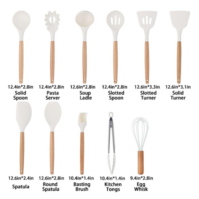 Kitchen Silicone Cooking Utensils Set For Nonstick Cuisine Outils Accessoires Cookware Heat