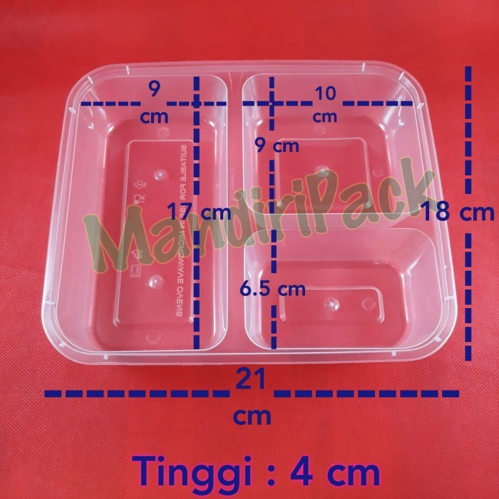 Microwave Sekat 3 (Box Bento Sekat 3)