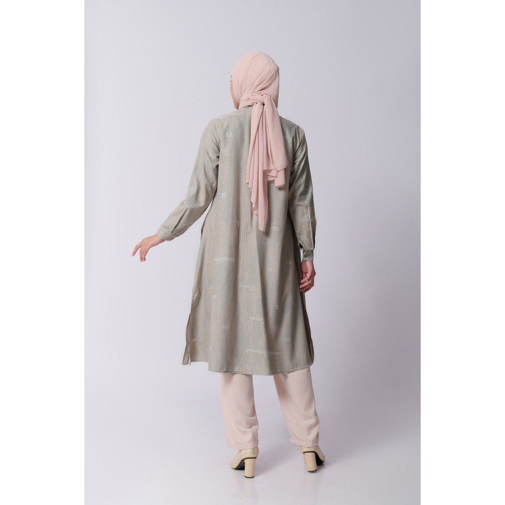 Murah ZM Zaskia Mecca - Heyza Midi Dress - Aksara Nusantara - Aksara Jawa Non COD