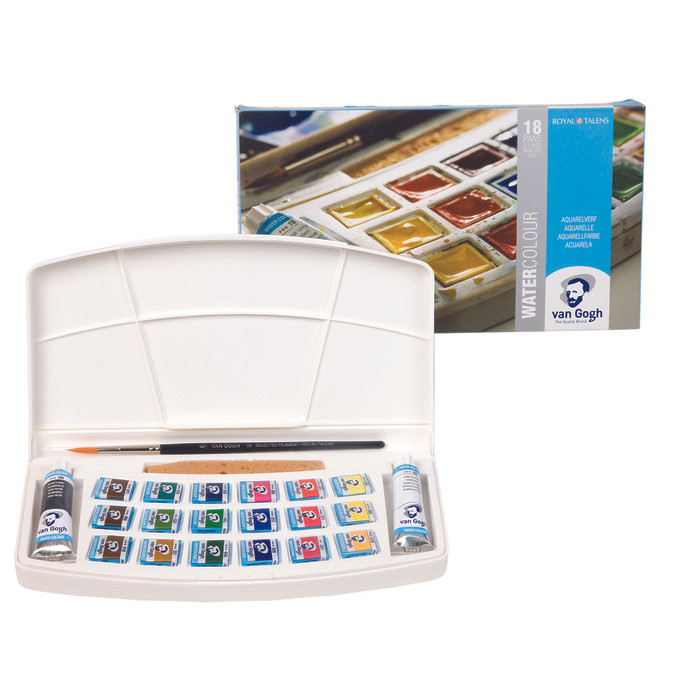 

TERBARU VAN GOGH WATER COLOUR PLASTIC SET 18 PANS 2 TUBES