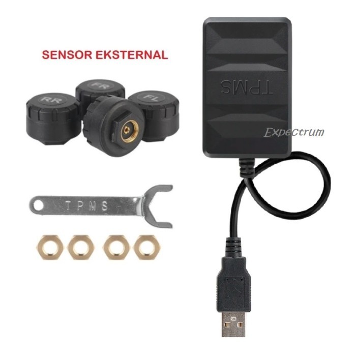 TPMS utk Headunit Android dgn 4 Sensor Sistem Alarm USB Android