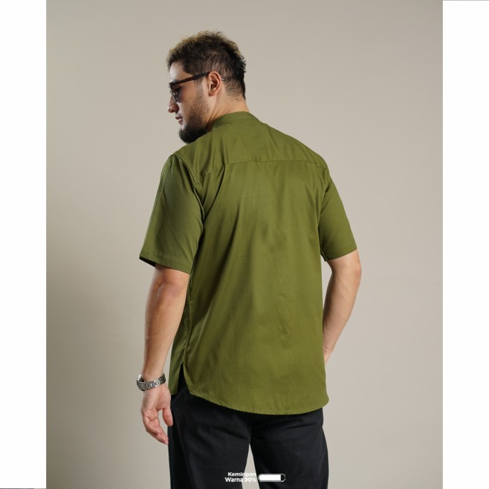 Murah SAMASE Kemko Reguler Lengan Pendek Oxford Olive B212 Non COD