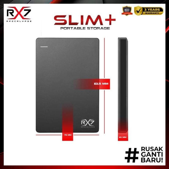 Hdd External Backup Slim+ Rx7 1Tb / Hdd External Expansion Slim+ Rx7 Original Dan Terpercaya