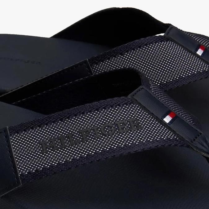 Tommy Hilfiger Men'S Logo Strap Fitflop Sandal Pria - Navy Kenzostore9
