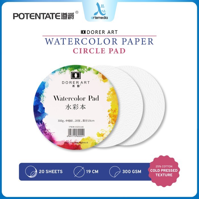 

DISKON Kertas Cat Air Potentate 19cm Watercolor Paper Circle Pad