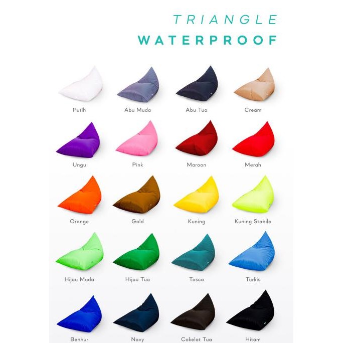 BEAN BAG CASHA SOFA SANTAI/CAFE LESEHAN TRIANGLE WATERPROOF