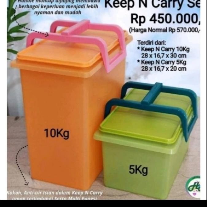 tutup kotak tinggi Tupperware 10L
