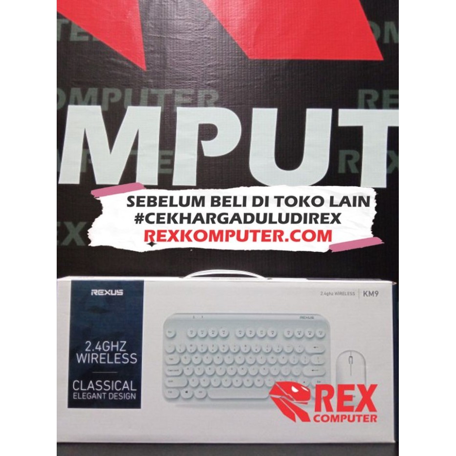 Rexus Keyboard Mouse Wireless KM9