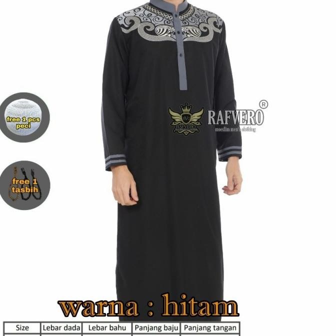 Sale Jubah Gamis Pria Dewasa Hitam Bordir Terbaru-Baju Gamis Pria Termurah