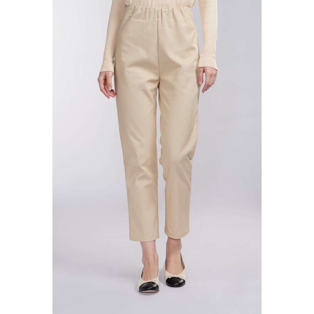 Benang Jarum - High Waist Ankle Pants - Khaki