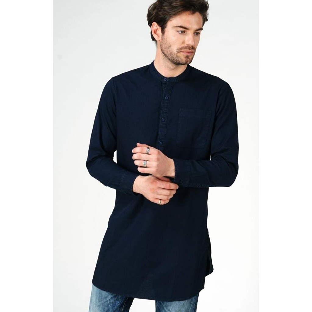 Sale Bombboogie Kemeja Pria Long Pragma Dark Blue Koko Regular 24650B2Dl