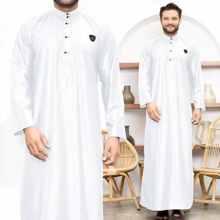 Jubah pria dewasa Gamis Pria Terbaru Gamis Pria Dewasa Kancing Import Jubah Motif Harmain Fadlan Ser