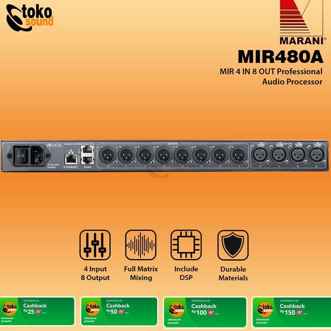 Murah Marani Mir480A - Mir 4 In 8 Out Professional Audio Processor Original