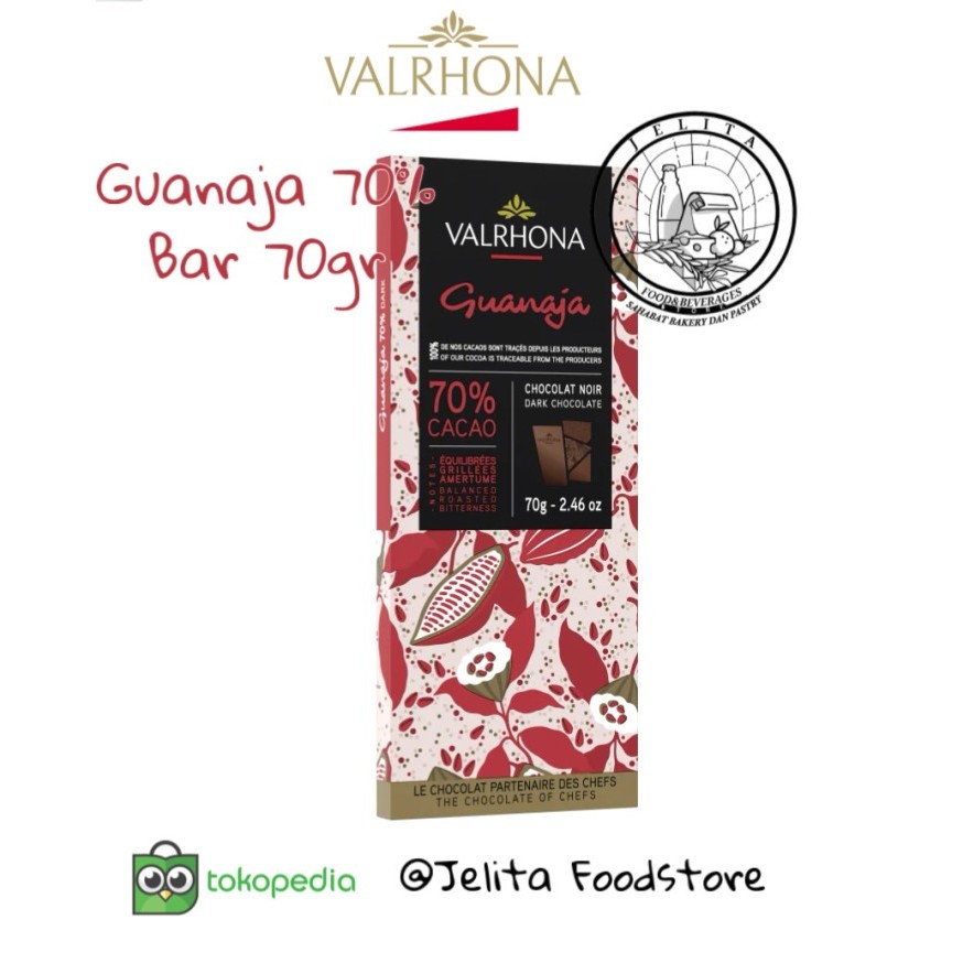 

Valrhona guanaja dark chocolate 70% Bar 70gr - coklat hitam