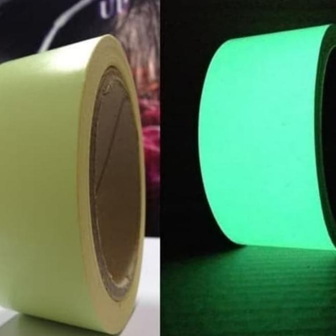 

GLOW IN THE DARK TAPE 5CM X 10M GLOW TAPE STICKER FOSFOR LAKBAN FOSFOR ASLI