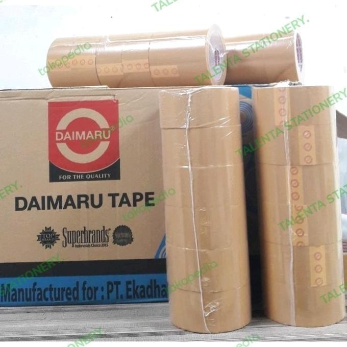 

LAKBAN DAIMARU TAPE ISOLASI COKLAT DAN BENING 2 INCH X 90 YARD [6ROLL] ASLI