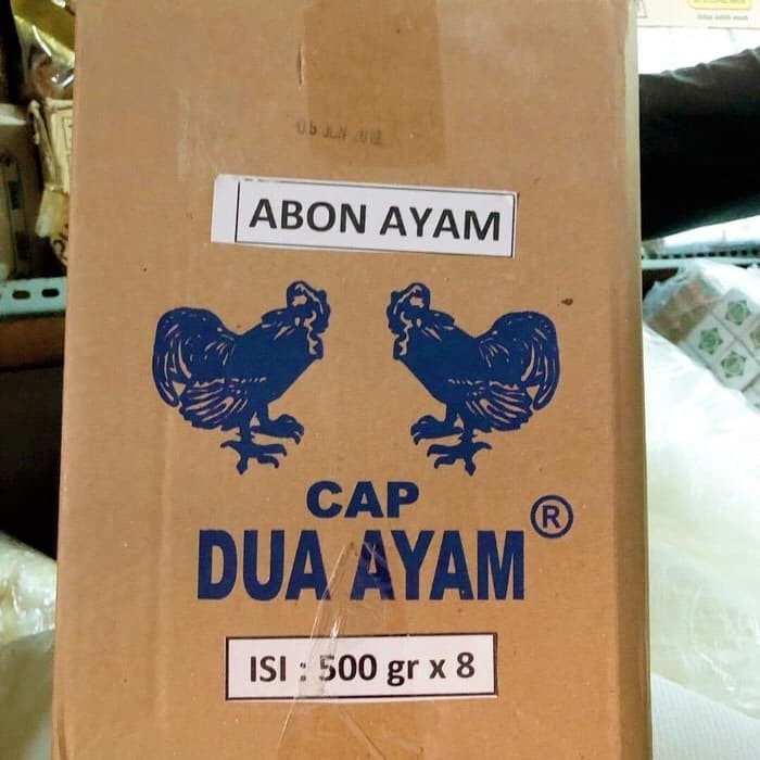 

ABON AYAM CAP DUA AYAM 500 GR X 8 BKS