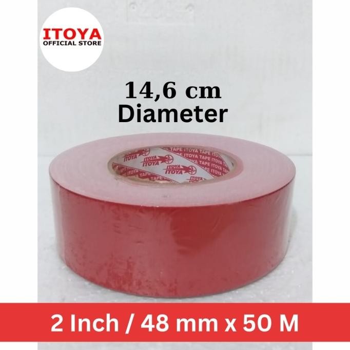 

LAKBAN KAIN JUMBO 2" /48 MM X 50 METER / CLOTH TAPE MERAH ASLI