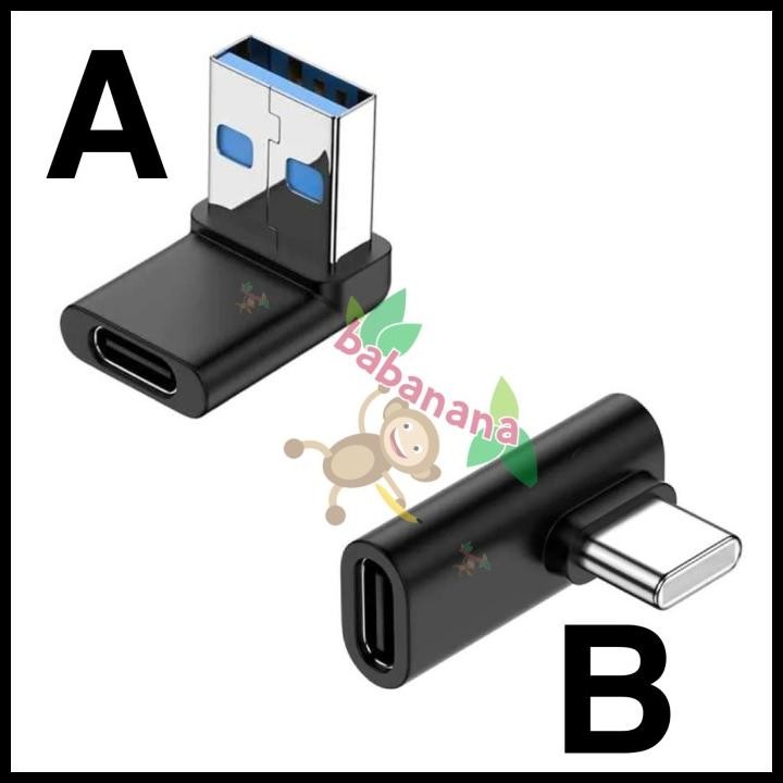 Promo Adapter Usb Elbow Type-C Type-A 3.0 3.1 Siku 90 Degree Converter L Good Quality