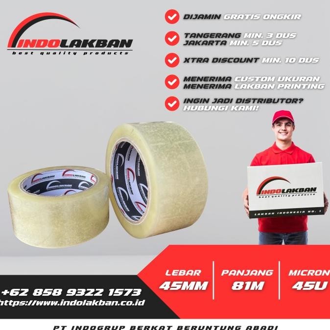 

( PER DUS ) INDOLAKBAN LAKBAN BENING 2 INCH 90 YARD 45 MICRON - 81 M ASLI