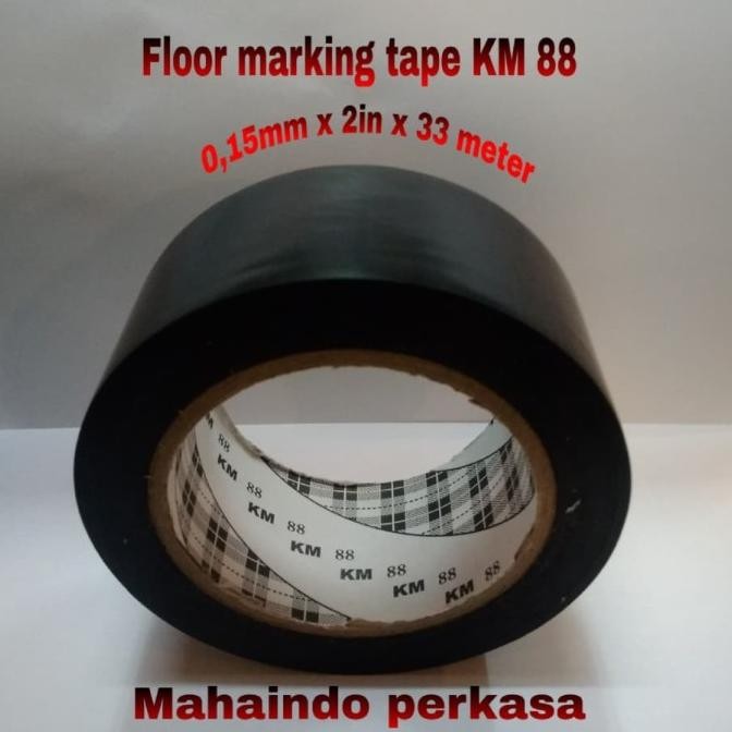 

LAKBAN LANTAI KM 88 / MARKING TAPE KM 88 (HITAM) 2"IN X 33 METER ASLI
