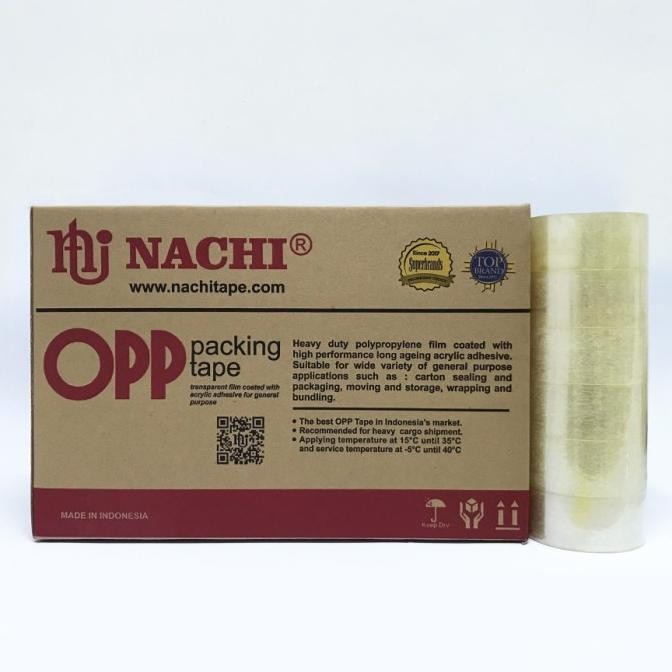 

(DUS) NACHI RED OPP PACKING TAPE LAKBAN TRANSPARAN 48 MM X 90 YARD ASLI