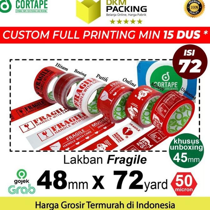 

LAKBAN FRAGILE 48MM PLAKBAN ISOLASI OJOL PREMIUM TERMURAH /DUS ASLI