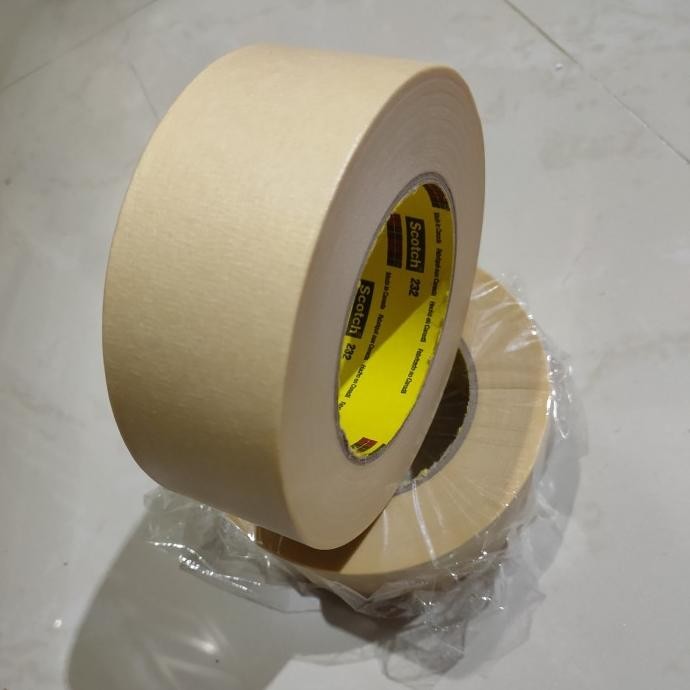 

3M 232 MASKING TAPE LAKBAN KERTAS 2IN X 50MTR ASLI