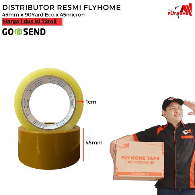 

FLY HOME LAKBAN BENING 90 YARD INSTAN KURIR 1DUS 45MM X 90 YARD 72 PCS ASLI