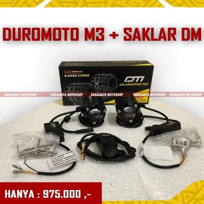 Lampu Sorot Touring Kabut Led Duromoto M3 Saklar Xmax Versys Nmax Bmw Original