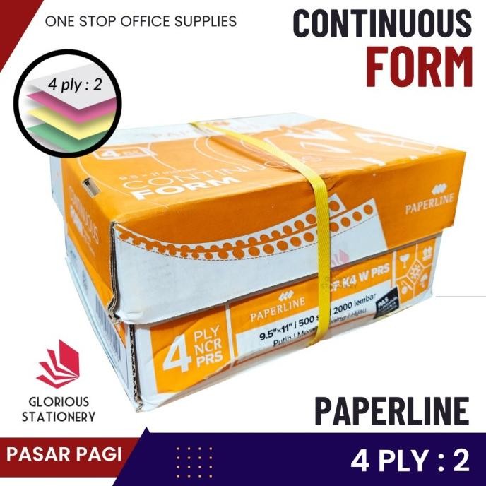 

Kertas Continuous Form 9.5 X 11" 4Ply Bagi 2 (Prs) - Paperline