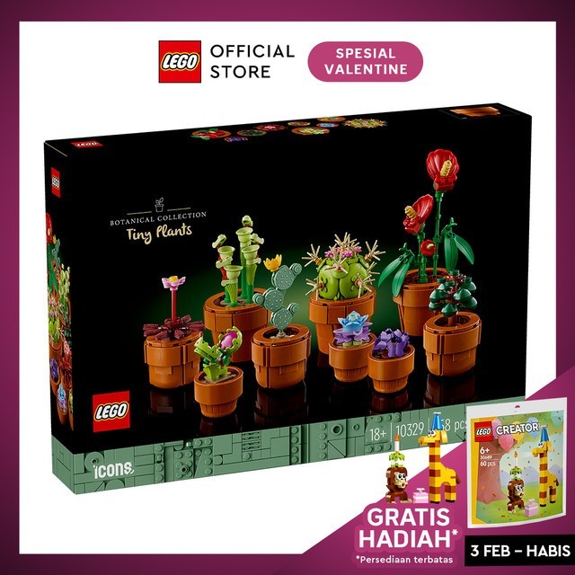 BERGARANSI LEGO Icons 10329 Tiny Plants (758 Pieces) (18 Tahun)+