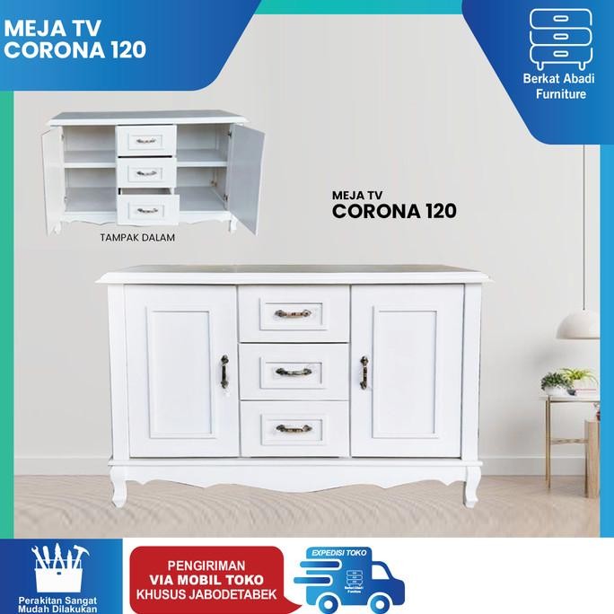 Meja Tv Lemari Tv Buffet Tv Minimalis Putih Blockteak Multiplek Awet