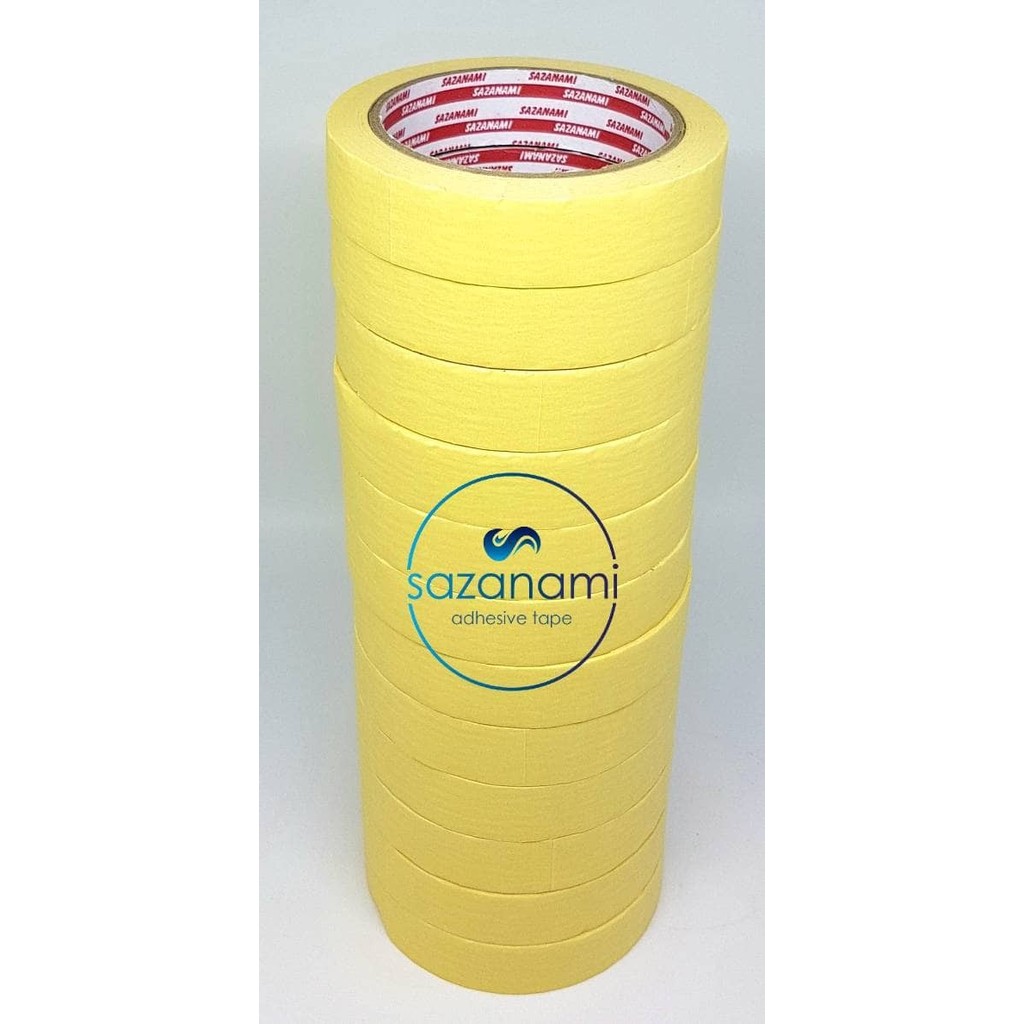 

New..!! Lakban Kertas Masking Tape 1" 24Mm X 27M Sazanami Tape Isolasi Kertas